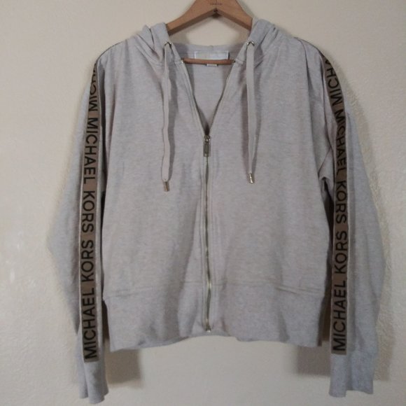 MICHAEL Michael Kors Tops - Michael Kors Tan Cropped Hoodie Sweatshirt Women's Large